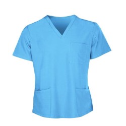 Ιατρική Μπλούζα Ελαστική Κοντομάνικη τύπου V (KA 00535) - Γαλάζια
