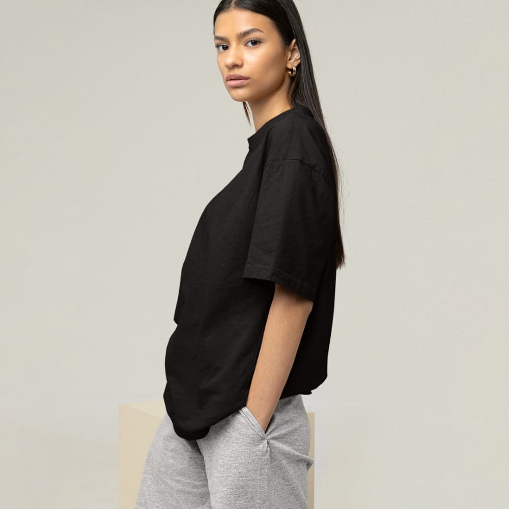 T-Shirt Oversized (ALP 1310) σε γυναίκα - Μαύρο