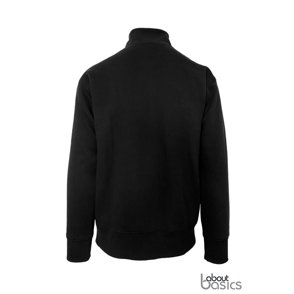 Unisex ζακέτα φούτερ χωρίς κουκούλα (About basics Deal - 00151) - Μαύρο - Πίσω