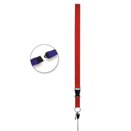 Κορδόνι λαιμού με μεταλλικό κλίπ Β 1806 Κόκκινο