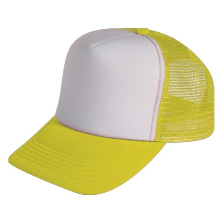 Καπέλο με δίχτυ Β 2580 Λευκό με κίτρινο