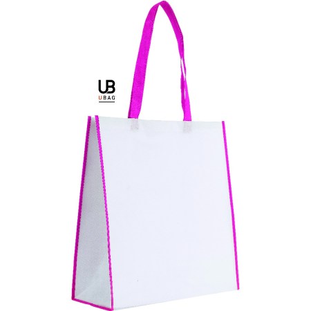  Τσάντα αγοράς (Milano) white-fuksia