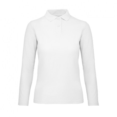  Γυναικείο polo μακρυμάνικο (B&C PWI13) λευκό