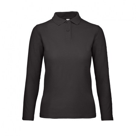  Γυναικείο polo μακρυμάνικο (B&C PWI13) μάυρο