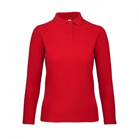  Γυναικείο polo μακρυμάνικο (B&C PWI13) κόκκινο