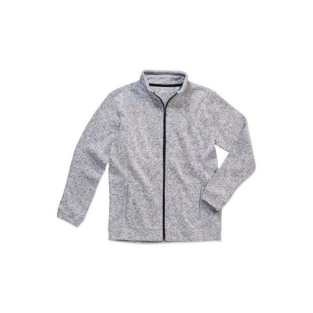Ανδρική ζακέτα fleece Β ST5850 Ανοιχτό Γκρι
