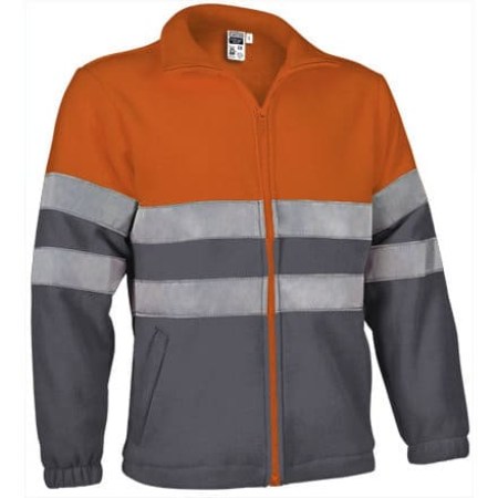 Fleece Jacket Ανακλαστικό - AIRPORT (VL 54800) - Ανθρακί με Πορτοκαλί Φωσφοριζέ