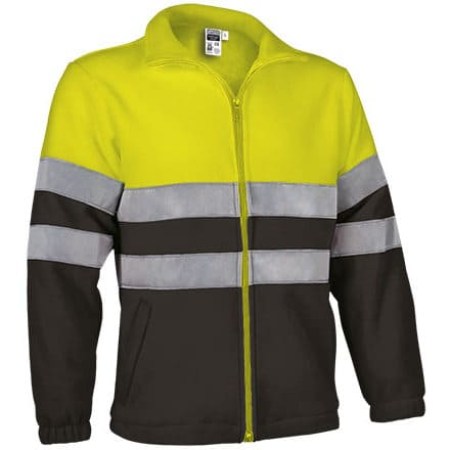 Fleece Jacket Ανακλαστικό - AIRPORT (VL 54800) - Μαύρο με Κίτρινο Φωσφοριζέ - Black with Fluo Yellow