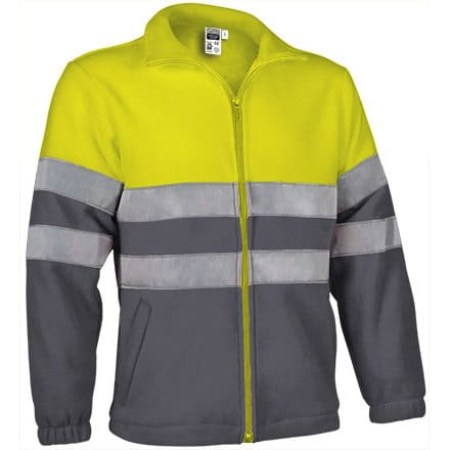 Fleece Jacket Ανακλαστικό - AIRPORT (VL 54800) - Ανθρακί με Κίτρινο Φωσφοριζέ - Charcoal Grey with Fluo Yellow
