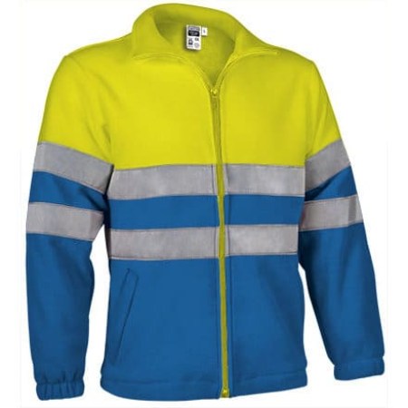 Fleece Jacket Ανακλαστικό - AIRPORT (VL 54800) - Μπλε Ρουά με Κίτρινο Φωσφοριζέ - Royal Blue with Fluo Yellow