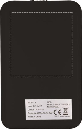   Power bank SOLARRFLAT (OM 5709) χώρος εκτύπωσης πίσω