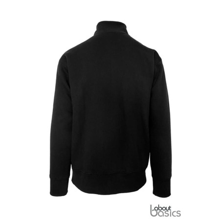 Unisex ζακέτα φούτερ χωρίς κουκούλα (About basics Deal - 00151) - Μαύρο - Πίσω
