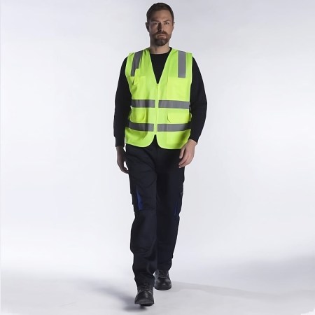 Γιλέκο ανακλαστικό με φερμουάρ και τσέπες (KA-051) - Μπροστά 2