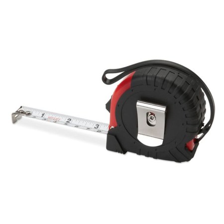 Μετροταινία ABS 5m με Μεταλλικό Κλιπ (OM 8328) - Κόκκινη Κλιπ