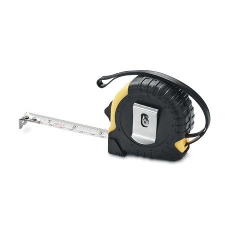 Μετροταινία ABS 5m με Μεταλλικό Κλιπ (OM 8328) - Κίτρινη Κλιπ