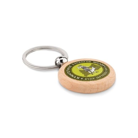 Μπρελόκ ξύλινο στρόγγυλο (ΟΜ 3779) - Πλάι - Τυπωμένο