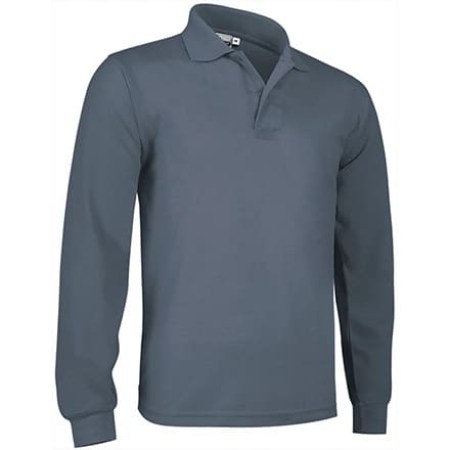 Μακρυμάνικο βαμβακερό polo (VL 55280 Predator) - Γκρι Τσιμέντου
