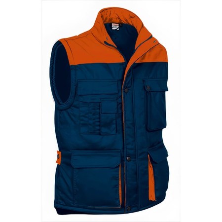 Δίχρωμο γιλέκο εργασίας με επένδυση (VL 57220 Thunder) - Orion Navy - Πορτοκαλί