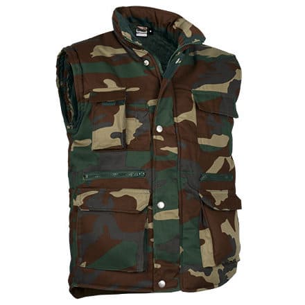 Γιλέκο εργασίας με τσέπες (VL 57190 Reporter) - Παραλλαγή Δάσους - Woodland Camouflage