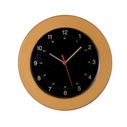 Ρολόι τοίχου στρογγυλό ξύλινο B 1971 Με μαύρο καντράν