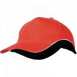 Καπέλο πεντάφυλλο δίχρωμο Β 2541 Κόκκινο με μαύρο