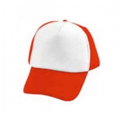 Καπέλο jockey 5φυλλο Μ 5263 white red