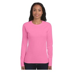 Μπλουζάκι Μακρυμάνικο Γυναικείο GILDAN M 64400 L Ροζ