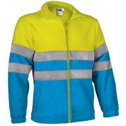 Fleece Jacket Ανακλαστικό - AIRPORT (VL 54800) - Τροπικό Μπλε με Κίτρινο Φωσφοριζέ - Tropical Blue with Fluo Yellow