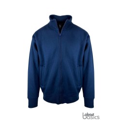 Unisex ζακέτα φούτερ χωρίς κουκούλα (About basics Deal - 00151) - French Navy - Μπροστά