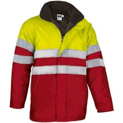 Αδιάβροχο Parka Με Κουκούλα Ανακλαστικό - TRAFFIC (VL 59720) - Κόκκινο με Κίτρινο Φωσφοριζέ - Lotto Red with Fluo Yellow